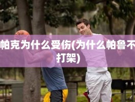 帕克为什么受伤(为什么帕鲁不打架)