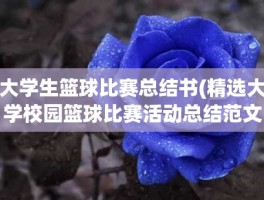 大学生篮球比赛总结书(精选大学校园篮球比赛活动总结范文(8篇))