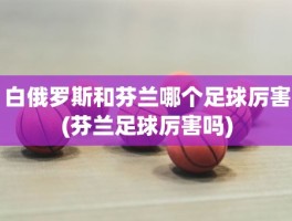 白俄罗斯和芬兰哪个足球厉害(芬兰足球厉害吗)