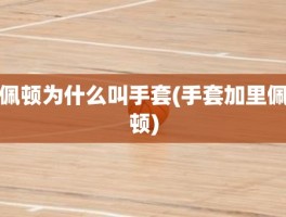 佩顿为什么叫手套(手套加里佩顿)