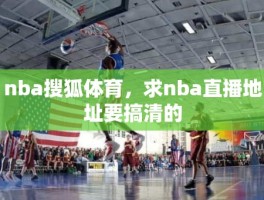 nba搜狐体育，求nba直播地址要搞清的