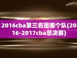 2016cba第三名是哪个队(2016-2017cba总决赛)