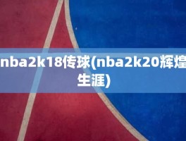 nba2k18传球(nba2k20辉煌生涯)