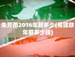 朱芳雨2016年薪多少(易建联年薪多少钱)