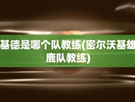 基德是哪个队教练(密尔沃基雄鹿队教练)