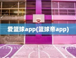 爱篮球app(篮球帝app)