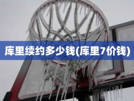 库里续约多少钱(库里7价钱)