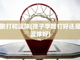 散打和篮球(孩子学散打好还是篮球好)