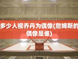 多少人视乔丹为偶像(詹姆斯的偶像是谁)