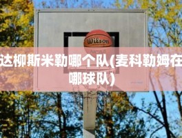 达柳斯米勒哪个队(麦科勒姆在哪球队)