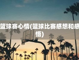 篮球赛心情(篮球比赛感想和感悟)