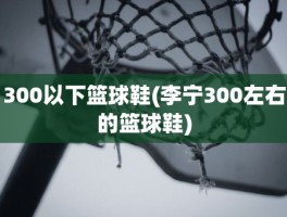 300以下篮球鞋(李宁300左右的篮球鞋)