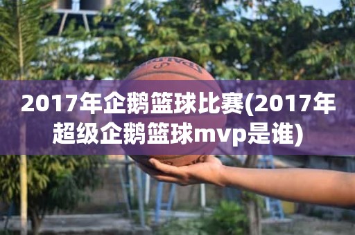 2017年企鹅篮球比赛(2017年超级企鹅篮球mvp是谁) 2017年企鹅篮球比赛(2017年超级企鹅篮球mvp是谁)