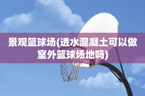 景观篮球场(透水混凝土可以做室外篮球场地吗) 景观篮球场(透水混凝土可以做室外篮球场地吗)