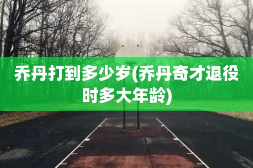 乔丹打到多少岁(乔丹奇才退役时多大年龄) 乔丹打到多少岁(乔丹奇才退役时多大年龄)