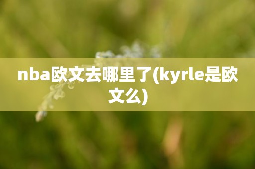 nba欧文去哪里了(kyrle是欧文么) nba欧文去哪里了(kyrle是欧文么)