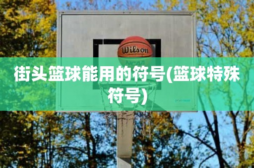 街头篮球能用的符号(篮球特殊符号) 街头篮球能用的符号(篮球特殊符号)