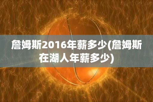 詹姆斯2016年薪多少(詹姆斯在湖人年薪多少) 詹姆斯2016年薪多少(詹姆斯在湖人年薪多少)