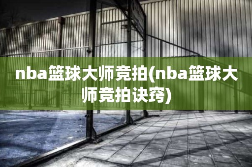 nba篮球大师竞拍(nba篮球大师竞拍诀窍) nba篮球大师竞拍(nba篮球大师竞拍诀窍)